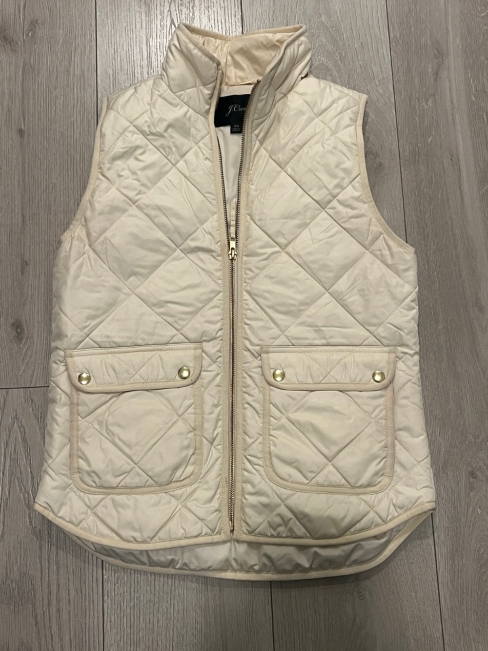 J. Crew Quilted Puffer Jacket in Cream